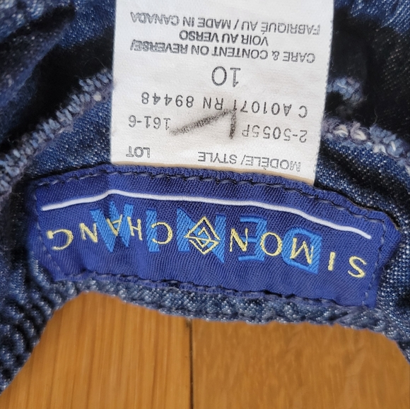 Vintage 90s dark wash denim high rise midi jean skirt Simon Chang 10 - Picture 4 of 7